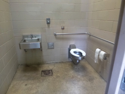 Accessible restroom stall - restrooms on the Columbia River side of park - grab bars